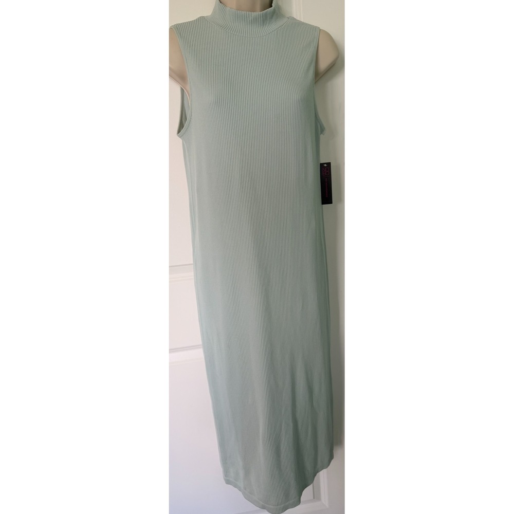 No Boundaries NWT Juniors Mock Neck Ribbed Midi Dress Sage Green XL (15-17)